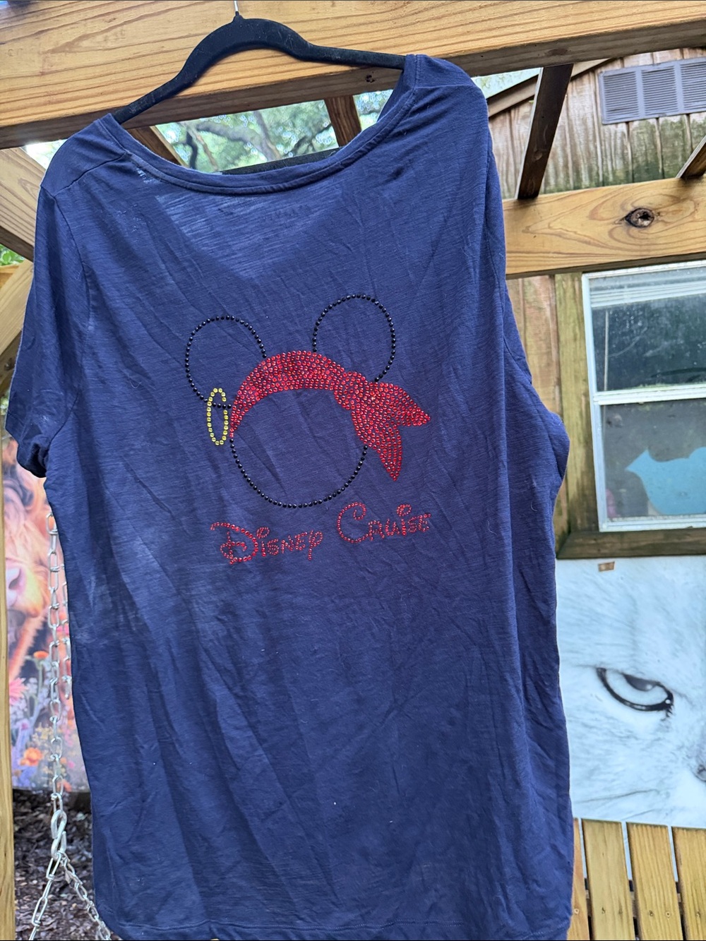 Navy Minnie Pirate Graphic women’s top 3x Ava Viv plus Disney cruise shirt/ bag